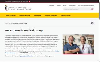 UM St. Joseph Medical Group OB/GYN website