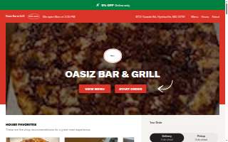 Oasiz Bar & Grill website