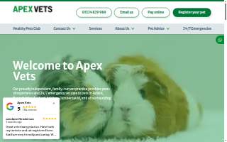 Apex Vets of Langley Park website