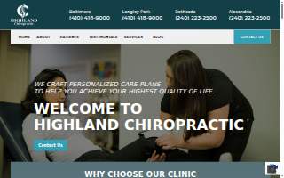 Highland Chiropractic Center- Langley Park, clínica de lesiones automovilísticas website