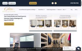 Glow Blinds and Closets website