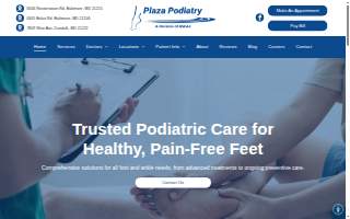 Plaza Podiatry of Lochearn website