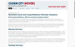 Charm City Movers website