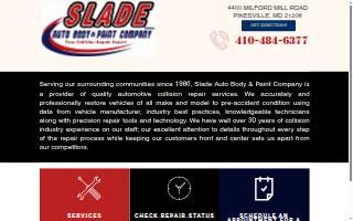 Slade Auto Body & Paint of Milford Mill website