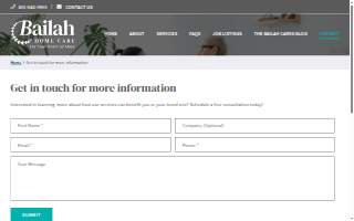 Bailah HomeCare website