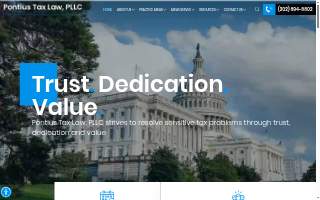 Pontius Tax Law, PLLC of North Potomac website