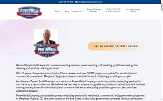 PowerWashCompany.com Pressure Washing, Soft Washing & Gutter Cleaning of North Potomac website