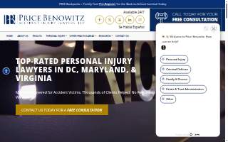 Price Benowitz Accident Injury Lawyers, LLP of North Potomac website
