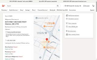 Walgreens Pharmacy of Odenton website