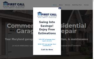 1st Call Garage Doors website