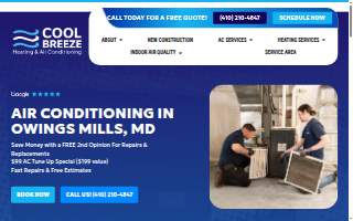 Cool Breeze Heating & Air Conditioning of Owings Mills website