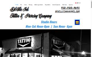 Deville Ink Tattoo & Piercing Company website