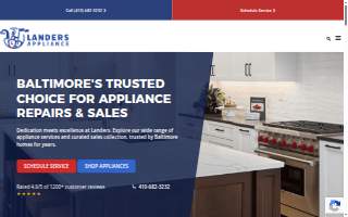 Landers Appliance of Owings Mills website