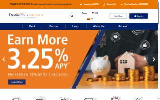 Destinations Credit Union of Carney website