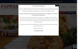 Pappas Restaurant and Sports Bar of Cockeysville website