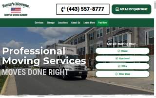 Pauly's Movers website