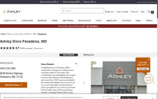 Ashley Store of Pasadena website