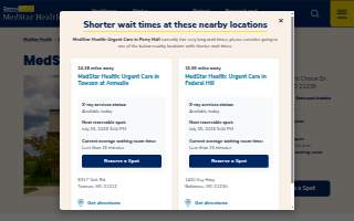 MedStar Health: Urgent Care at Perry Hall website