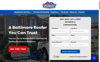 AMERIROOFS Roofing Siding Gutters website