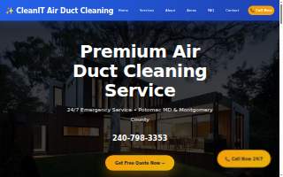 CleanIT Air Duct Cleaning Potomac MD website
