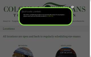 Colonial Opticians website