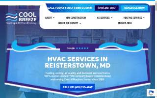 Cool Breeze Heating & Air Conditioning of Reisterstown website