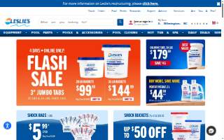 Leslie's Pool Supplies of Reisterstown website