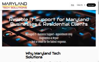 Maryland Tech Solutions of Reisterstown website