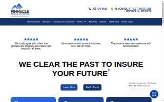 Pinnacle Title and Escrow, Inc. of Rockville website