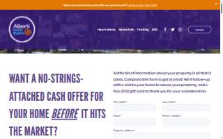 Alberti Home Buyers website