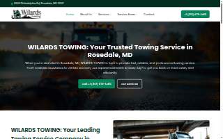 Wilards Towing of Rosedale website