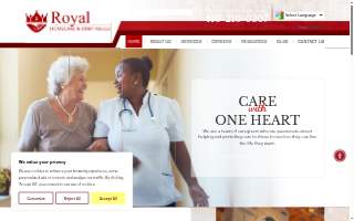 Royal Home Care and Staffing LLC website