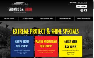Showroom Shine Car Wash of Severn website