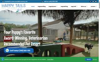 Happy Tails Pet Resort website