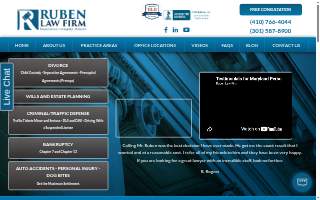 Ruben Law Firm website