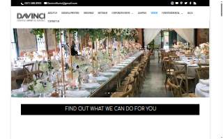 Da Vinci’s Florist & Event Decor Rentals website