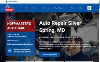 Hoffmaster's Auto Care Silver Spring MD website