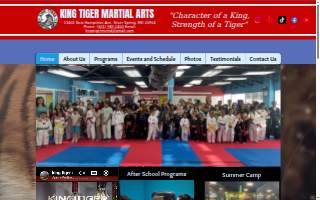 King Tiger Martial Arts MD website