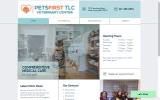 PetsFirst TLC Veterinary Center website