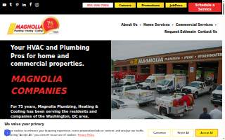 Magnolia Plumbing, Heating & Cooling website