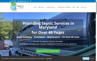 Legacy Septic & Excavation of Towson website