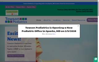 Towson Pediatrics website