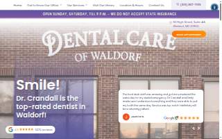 Dental Care of Waldorf website