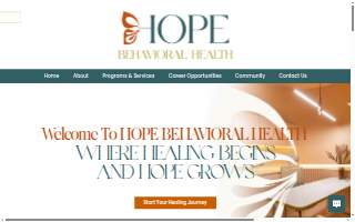 H.O.P.E. Behavioral Health website