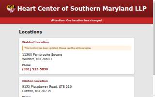 Heart Center Of Southern Maryland website