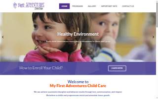 My First Adventures Child Care website