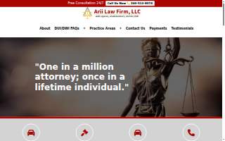 Arii Law Firm, LLC of White Marsh website