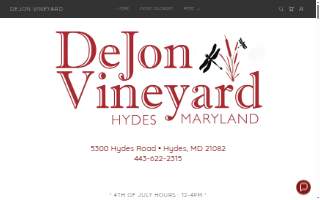 DeJon Vineyard of White Marsh website