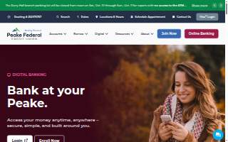 Peake Federal Credit Union website