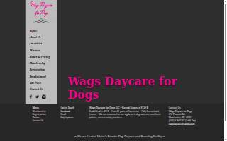 Wags Daycare for Dogs website